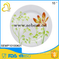 indoor use 10inch melamine round shape plastic plate for restaurant